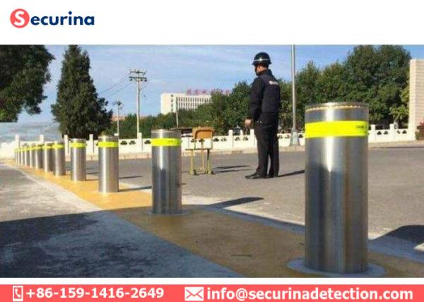 Automatic Outdoor Security Bollards Hydraulic Pressure Technologies Remote