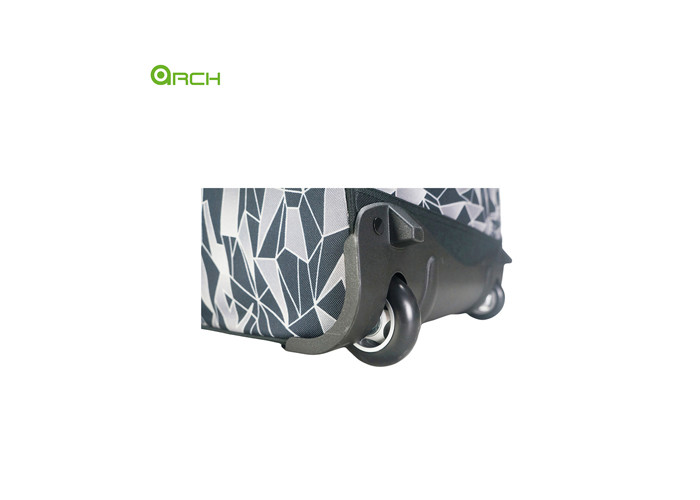 Manufacturer Printing Polyester Rolling Luggage Bag with two front pockets
