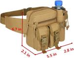 Tactical Waist Bag Military Fanny Pack, Utility Belt With Water Bottle Holder,