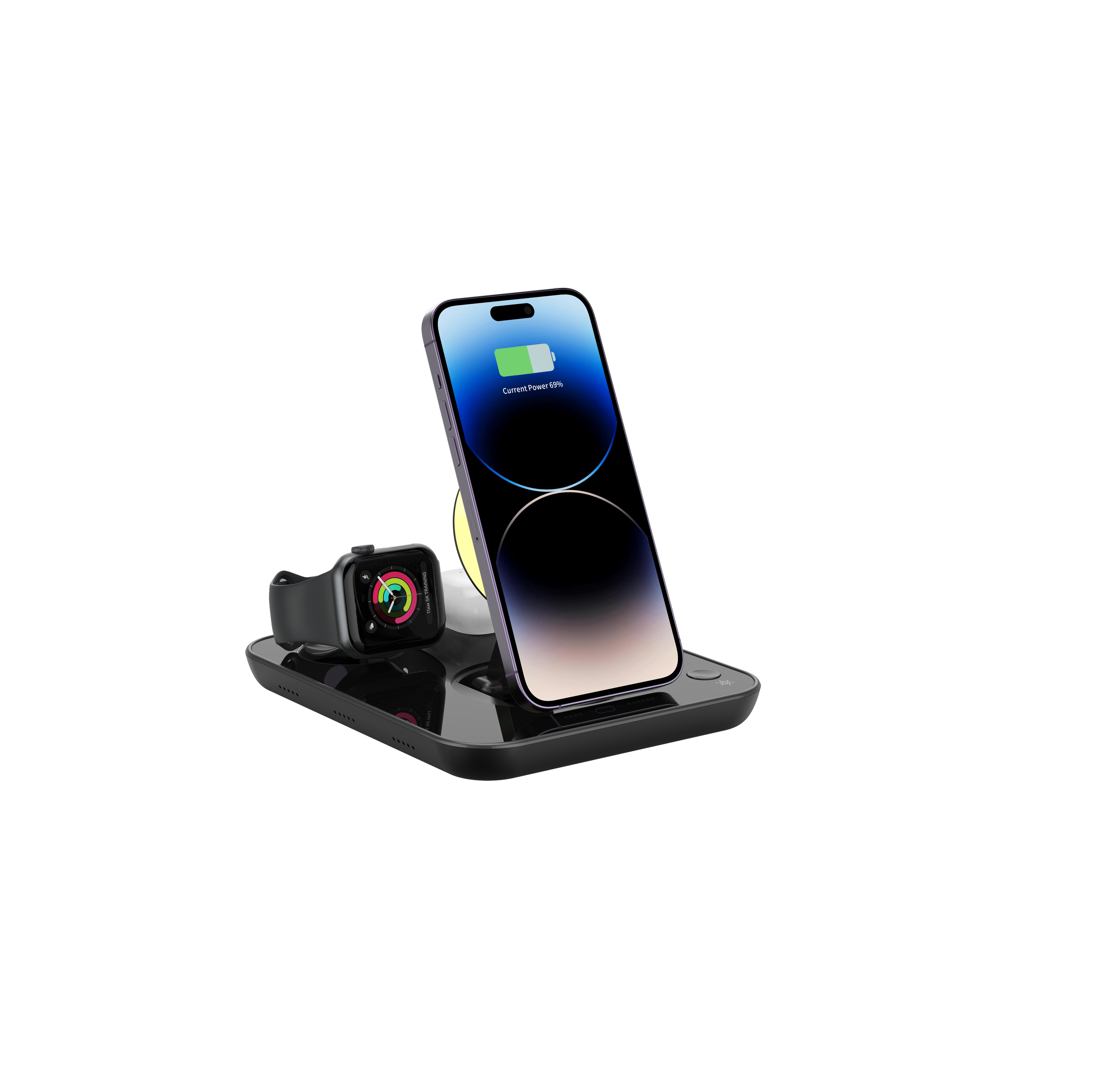 Green Fast Charge Wireless Charging Pad Made of ABS PC