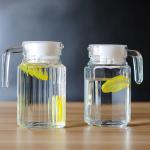 500ml 17oz Octagonal Glass Water Jug With Lid Machine Made Stylish Looking