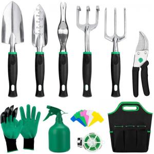 China Customizable Horticultural Set Alloy Steel Hand Tool Garden Tool Sets for Women Kids Starter Kit with Garden Bag on sale