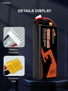 Wholesale 22.2V 13500mAh Molicell P45B 6S3P RC FPV Drone Batteries for 10inch Drones in Black/Red/Blue Etc. Case Color from china suppliers