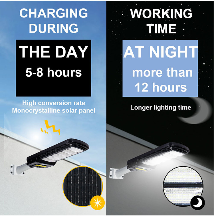 Motion Sensor All In One Solar LED Street Light 50W 100W 200W IP65 Waterproof Landscape Lamp