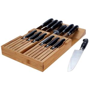 Wholesale In-Drawer Kitchen Bamboo knife block Drawer Organizer and Holder from china suppliers