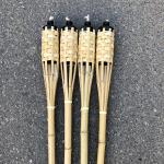 Luau Party Garden Decoration Bamboo Flaming Torch With Metal Oil Canister