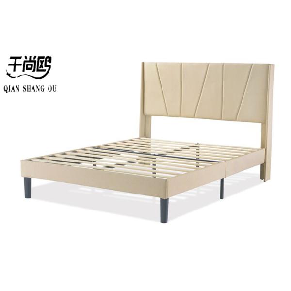 Low Key Linen Upholstered Full Size Bed 2m X 2m Breathable Overall Disassembly / Assembly