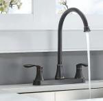 Brass Satin Nickel Black Centerset Kitchen Faucet 8 Inch Two Handle