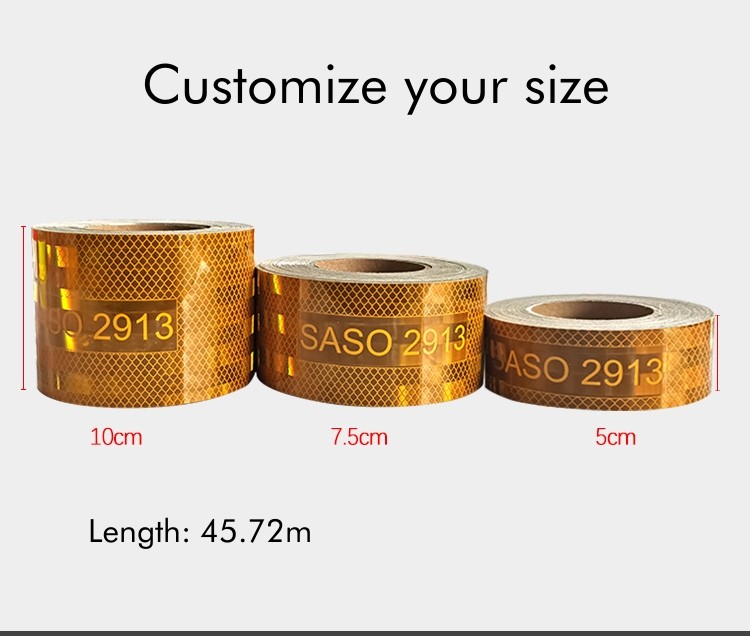 SASO 2913 Vehicle Conspicuity Reflective Tape Sticker For Saudi Arabia Truck Safety