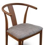 Vintage Coffee Shop Furniture Solid Wood Dining Wishbone Chair with Cushion and