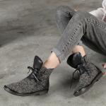 S308 Forestry Pastoral Style Fresh Literature And Art Cotton And Linen Lace-Up