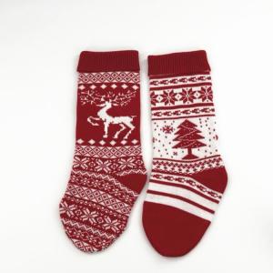 China Christmas Knitted Stocking Decorative Christmas Accessory Reindeer Snowflake Patterns on sale