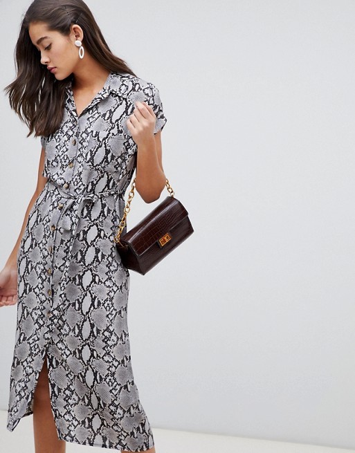 OEM new style animal print grey girls midi shirt dress