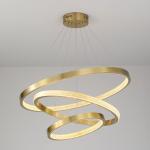 3000K Aluminum Acrylic LED Crystal Ring Chandeliers Gold Color