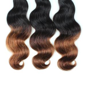 Wholesale Body Wave virgin peruvian human hair weft color ombre color 1B/30 from china suppliers