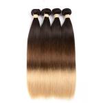 3 Tone Ombre Brazilian Hair Weave , Silky Straight Ombre Real Hair Extensions