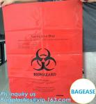 Customized color biohazard medical waste drawstring bag drawtape bag, biohazard