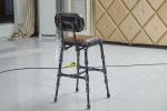 High Back Leather Bar Stools , Kitchen Upholstered Counter Height Stools Tan