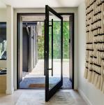 Ultra Clear Insulated Aluminum Glass Partitions For Spring Pivot Door