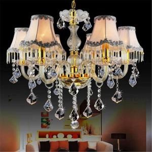 China Funky chandelier Gold Color For Dining room Kitchen with Lampshade (WH-CY-42) on sale