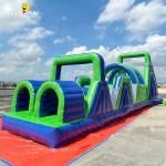 Adult Inflatable Obstacle Race Blue Green For Crazy Beast Newcomer Training Camp