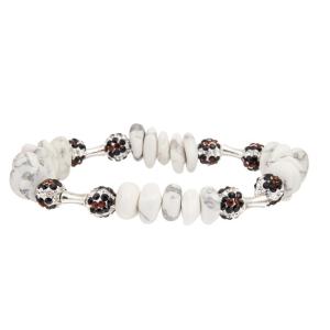 Wholesale Lady White Natural Turquoise Bracelets Customized With Shine Rock Ball from china suppliers