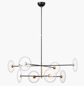 Wholesale S 5694 Visual Comfort Calvino X-Large Radial Chandelier 55.5&quot; O/A Height Clear Glass Shade Hand-Rubbed Antique Brass from china suppliers