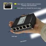 Gigabit PoE Extender Din Rail Industrial 1 Port 802.3at PoE to 4 Port 802.3af/at