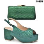 New shoes bag set with stones beautiful italian shoes to match bag set Women