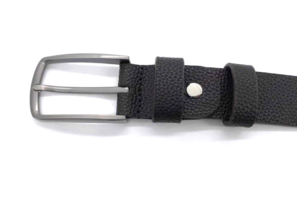 Mens Genuine Leather Dress Belt Pin Buckle Litchi Pattern Cowskin Jeans Strap