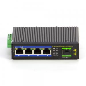 China IP40 4 Port 1000Mbps Industrial PoE Switch 30W With SFP Optical Port on sale