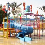 Fiberglass Kids Splash Water Playground With Open Straight Water Slide