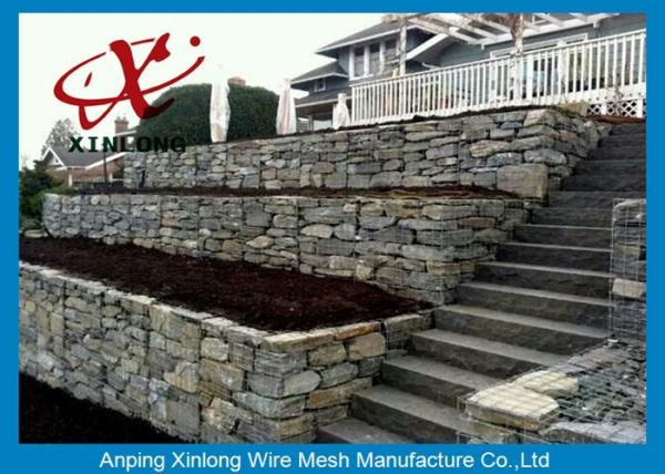 Durable Anti-Impact Welded Gabion Box , Gabion Rock Wall Cages For Slope