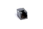 FR52 SMT Black Plastic 4 Pin RJ11 Female Connector Tab Down TM56S211SXX41