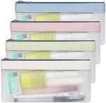 Classycoo Pencil Case 4 Pack Zipper Pencil Pouch, Multifunctional Clear Pen Bag
