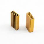 Gold Extruded Skived Fin Heat Sink Aluminum Profiles 50 X 20 Mm Copper Pin