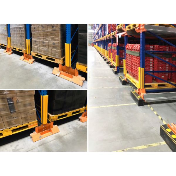 Radio Shuttle Pallet Rack Upright Protectors Rack End Guard Polymer Safety Barrier Traffic Guardrails
