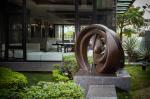 Surface Painted Outdoor Bronze Sculpture , Customized Painted Bronze Yard