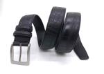 Mens Dress Casual 33mm Croco PU Leather Belt Black Color