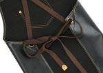 PU Leather Kitchen Cooking Apron Silver And Black Stitching Padded