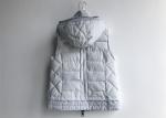 Sleveeless Puff Womens Winter Jackets And Coats Light Color Vest With Hat