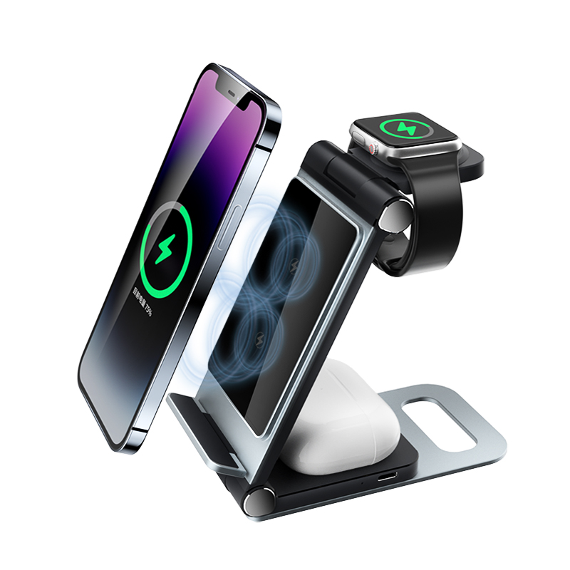 Portable Wireless Charging Custom Magnetic 15W Fast Qi Charger for Airpods and Phones
