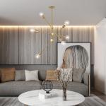 Luminous Efficacy 70 lm/W 160 Degree Beam Angle 100*100cm Modern Pendant Light