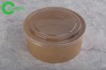 Hot Soup Restaurant Paper Salad Bowl 1300ml Container With Plastic Lid