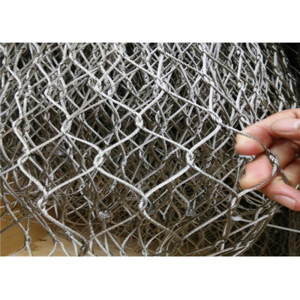 Rust Proof Stainless Steel Rope Mesh , Metal Diamond Mesh Without Toxic Material