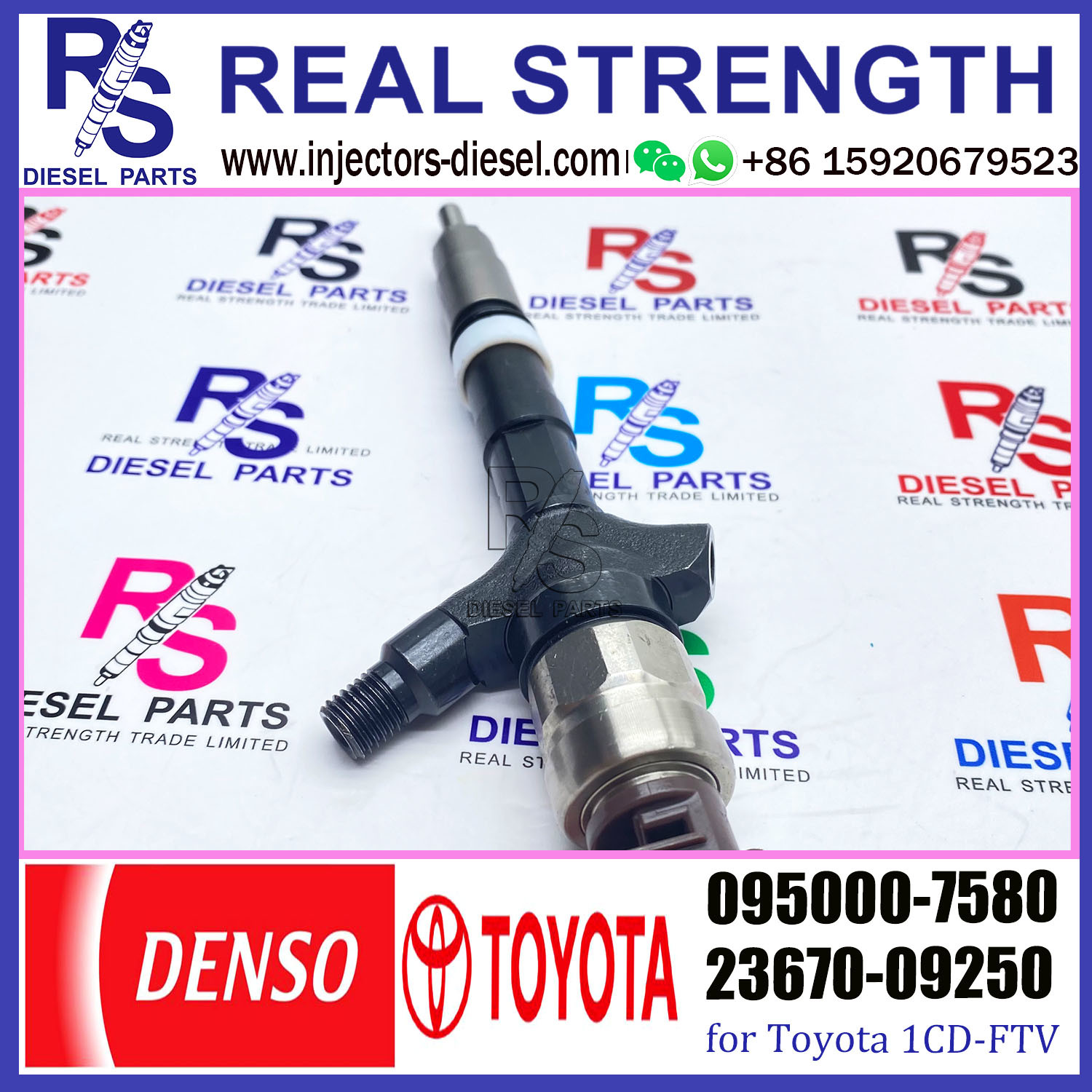 Diesel injector assembly pump common rail injector 23670-09030 0950007580 095000-7580 for 1CD-FTV diesel engine