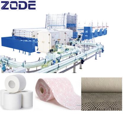 Siemens Touch Screen Toilet Paper Cutting Machine , 180m/Min Roll Rewinder