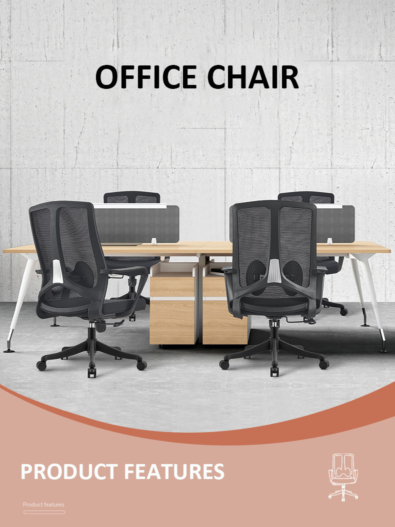 Fixed Armrest Executive Work Office Chair with Stainless Steel and Mesh Ergonomic Design