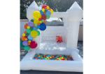 PVC Inflatable Small White Bouncy Toddlers Bounce Castle House With Ball Pool