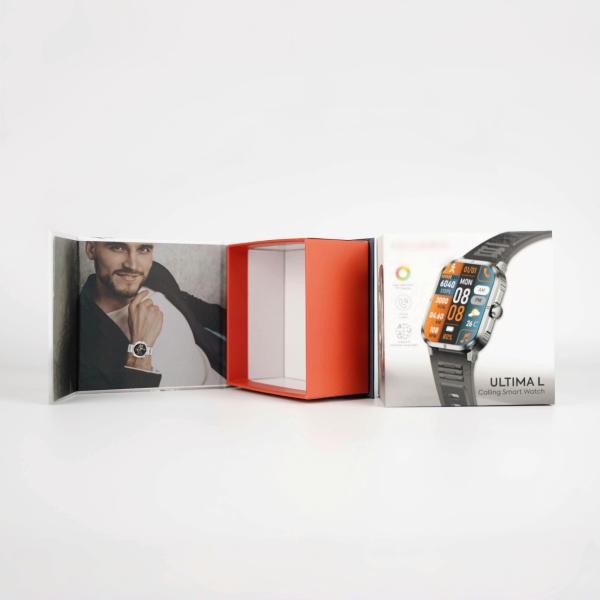 Custom Logo UV Printed Paper Rigid Cardboard Single Watch Box Packaging C2s Art